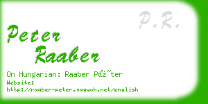 peter raaber business card